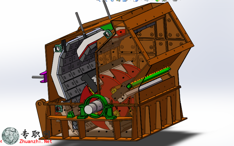 反擊式破碎機三維模型圖